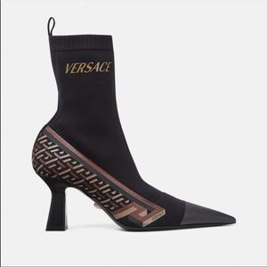 VERSACE LA GRECA SIGNATURE SOCK BOOTS size 39